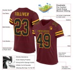 Custom Burgundy Black-Gold Mesh Authentic Football Jersey Custom Burgundy Black-Gold Mesh Authentic Football Jersey