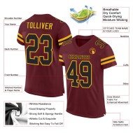 Custom Burgundy Black-Gold Mesh Authentic Football Jersey Custom Burgundy Black-Gold Mesh Authentic Football Jersey