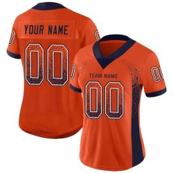 Custom Orange Navy-White Mesh Drift Fashion Football Jersey Custom Orange Navy-White Mesh Drift Fashion Football Jersey
