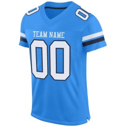 Custom Powder Blue White-Navy Mesh Authentic Football Jersey Custom Powder Blue White-Navy Mesh Authentic Football Jersey