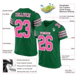 Custom Kelly Green Pink-White Mesh Authentic Football Jersey Custom Kelly Green Pink-White Mesh Authentic Football Jersey