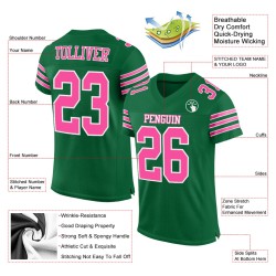Custom Kelly Green Pink-White Mesh Authentic Football Jersey Custom Kelly Green Pink-White Mesh Authentic Football Jersey