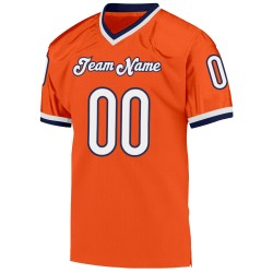 Custom Orange White-Navy Mesh Authentic Throwback Football Jersey Custom Orange White-Navy Mesh Authentic Throwback Football Jersey
