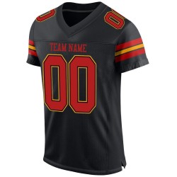 Custom Black Scarlet-Gold Mesh Authentic Football Jersey Custom Black Scarlet-Gold Mesh Authentic Football Jersey