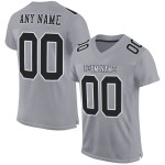 Custom Gray Black-White Mesh Authentic Football Jersey Custom Gray Black-White Mesh Authentic Football Jersey