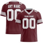 Custom Burgundy White-Gray Mesh Authentic Football Jersey Custom Burgundy White-Gray Mesh Authentic Football Jersey