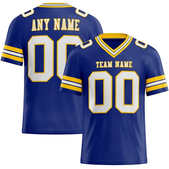 Custom Royal White-Yellow Mesh Authentic Football Jersey Custom Royal White-Yellow Mesh Authentic Football Jersey