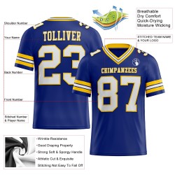 Custom Royal White-Yellow Mesh Authentic Football Jersey Custom Royal White-Yellow Mesh Authentic Football Jersey